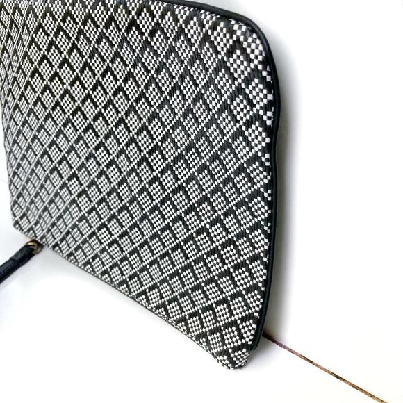 Ralph Lauren Black & White Woven Clutch Wristlet Organizer Pouch | Designer Gift - Picture 9 of 11